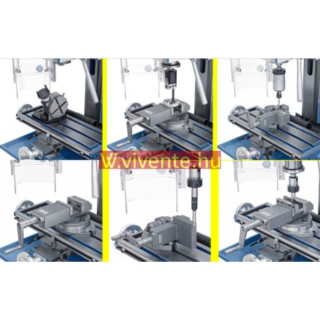 230V, KF18Top + DT 40 háromtengelyes digitális mutató Fúró- és marógép 