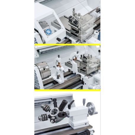 230V Profi 650 G + kéttengelyes digitális kijelző ES-12 V Vezér- és vonóorsós esztergagép 