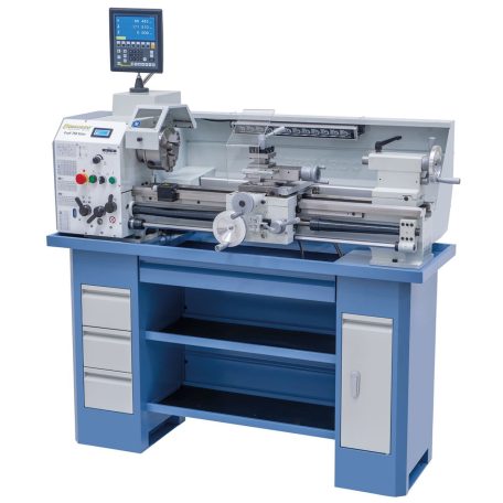 230V Profi 750 Vario+ kéttengelyes digitális kijelző ES-12 V Vezér- és vonóorsós esztergagép 