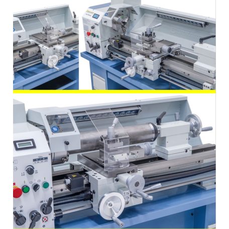 230V Profi 750 Vario+ kéttengelyes digitális kijelző ES-12 V Vezér- és vonóorsós esztergagép 