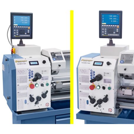 230V Profi 880 G Vario+ kéttengelyes digitális kijelző ES-12 V Vezér- és vonóorsós esztergagép 