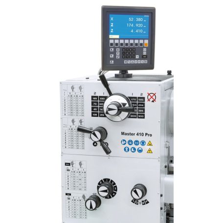 1,5/2,4kW Master 410 Pro + háromtengelyes digitális mutató ES-12 V Univerzális Esztergagép