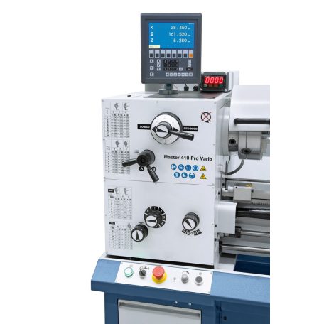 4,0kW Master 410 Pro Vario + háromtengelyes digitális mutató ES-12 V Univerzális esztergagép 