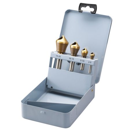 Kúp- és sorjázó süllyesztő 90°, HSS, 4 részes