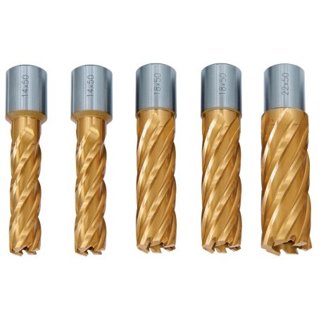 Magfúró HSS CDL, TiN-bevonattal, 14/18/22 mm, fúrási mélység: 50 mm, 5 darab
