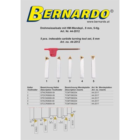Esztergavéső-tétel HM-fordító-vágólapokkal 8 mm