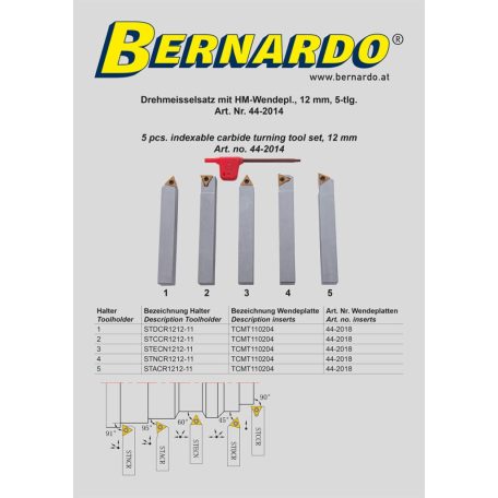 Esztergavéső-tétel HM-fordító-vágólapokkal 12 mm