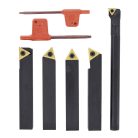 Esztergavéső-tétel HM-fordító-vágólapokkal 10 mm, 4-részes, inkl. fúrórúd