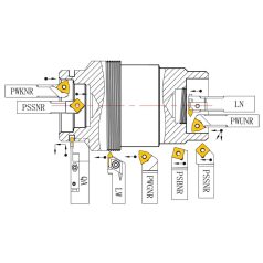 Esztergavéső-tétel HM-fordítólapokkal 12 mm, 9-részes
