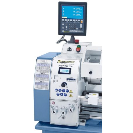 230V Profi 700 Top+ kéttengelyes digitális kijelző ES-12 V Vezér- és vonóorsós esztergagép 